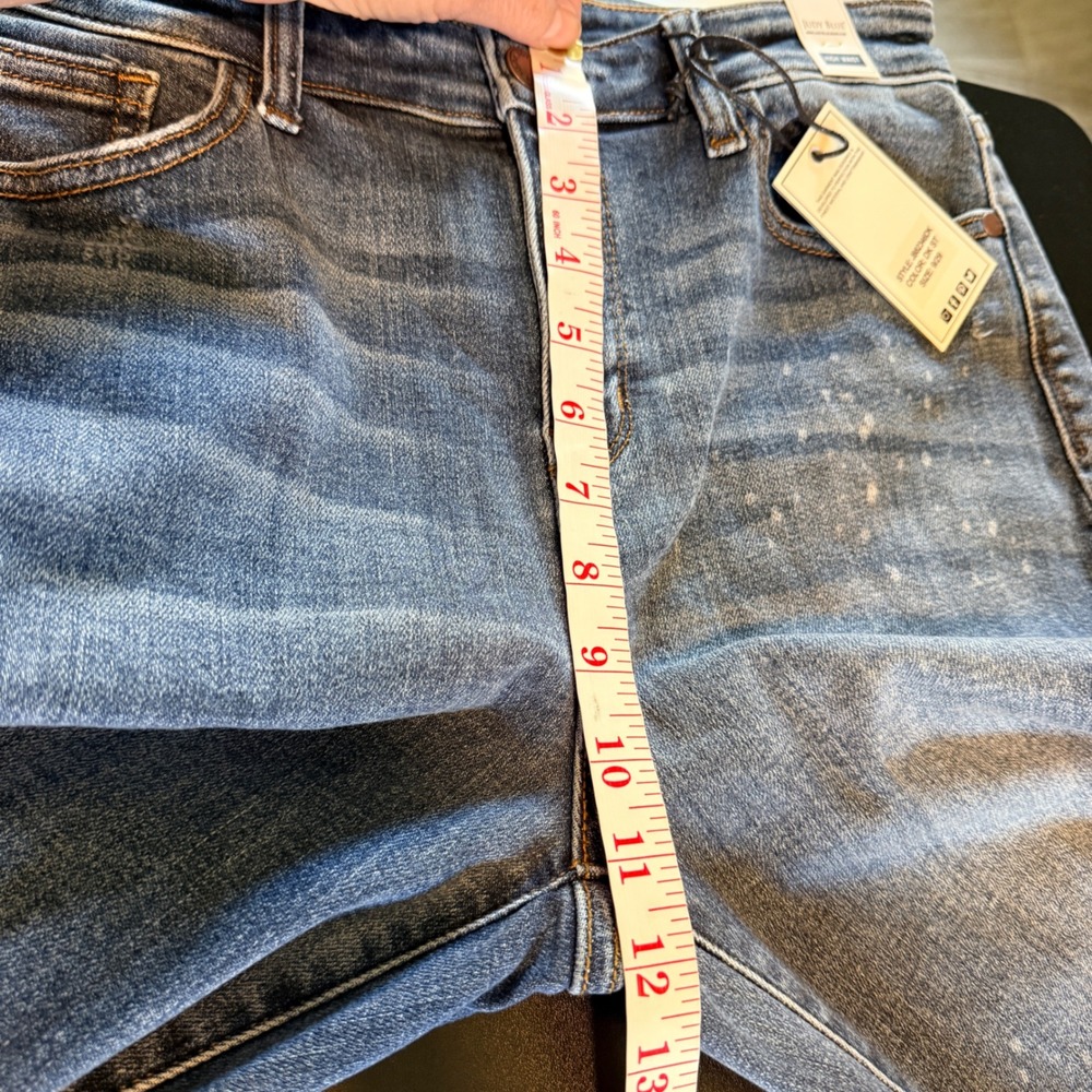 Judy Blue Boyfriend Jeans Size 9/29 Blue New High Waist Bleach Splatter JB82346 - Picture 7 of 8